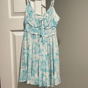 Blue and white flowy summer dress size M